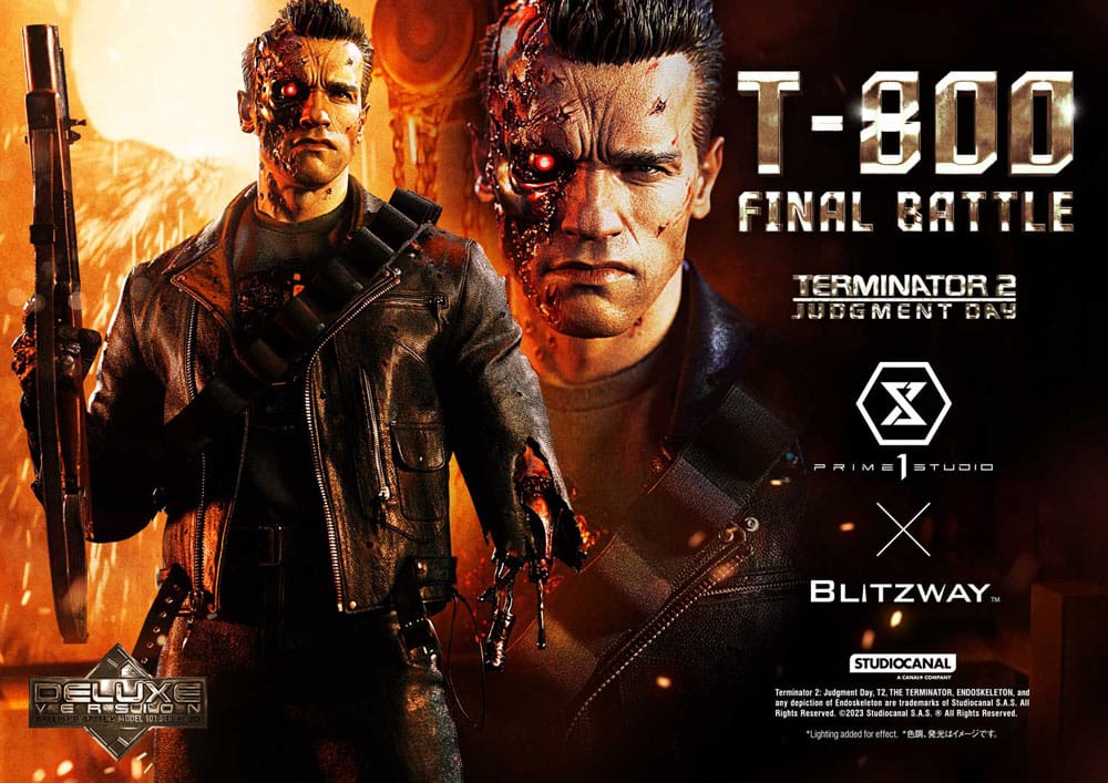 Terminator 2 Estatua Museum Masterline Series 1/3 T-800 Final Battle Deluxe Bonus Version 75 cm
