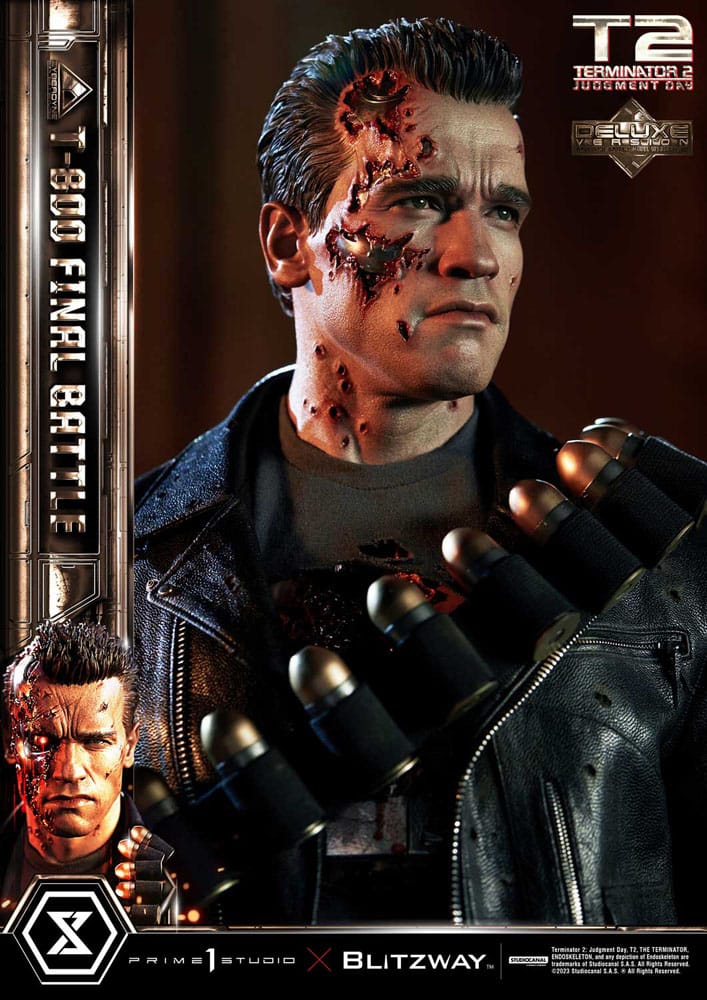 Terminator 2 Estatua Museum Masterline Series 1/3 T-800 Final Battle Deluxe Bonus Version 75 cm