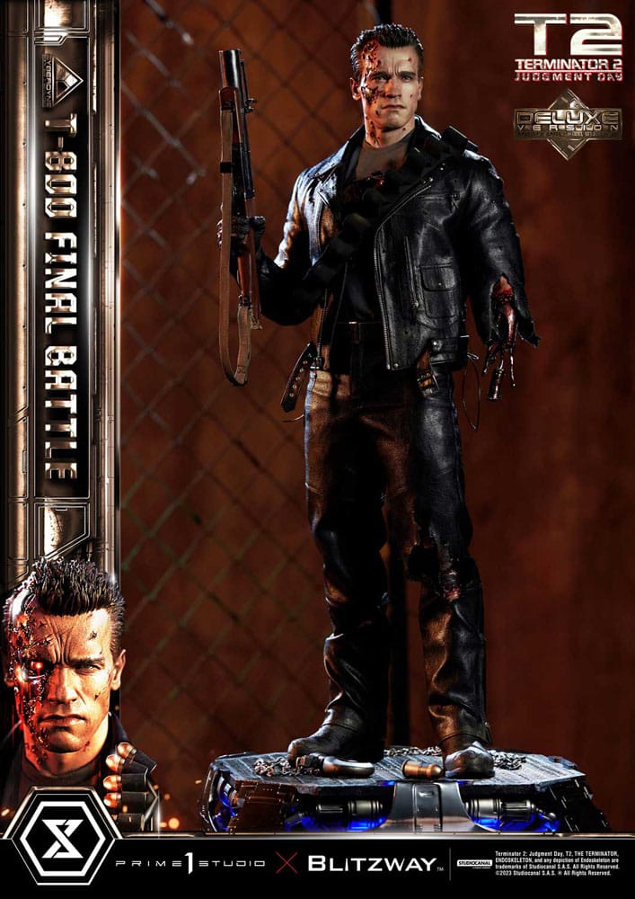 Terminator 2 Estatua Museum Masterline Series 1/3 T-800 Final Battle Deluxe Bonus Version 75 cm