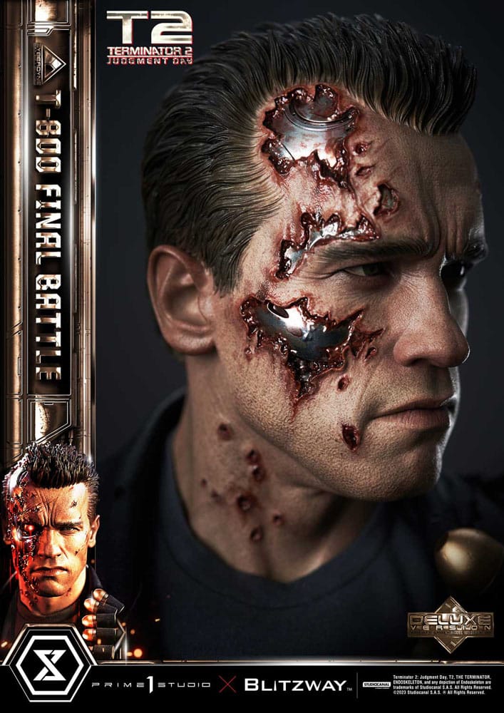 Terminator 2 Estatua Museum Masterline Series 1/3 T-800 Final Battle Deluxe Bonus Version 75 cm