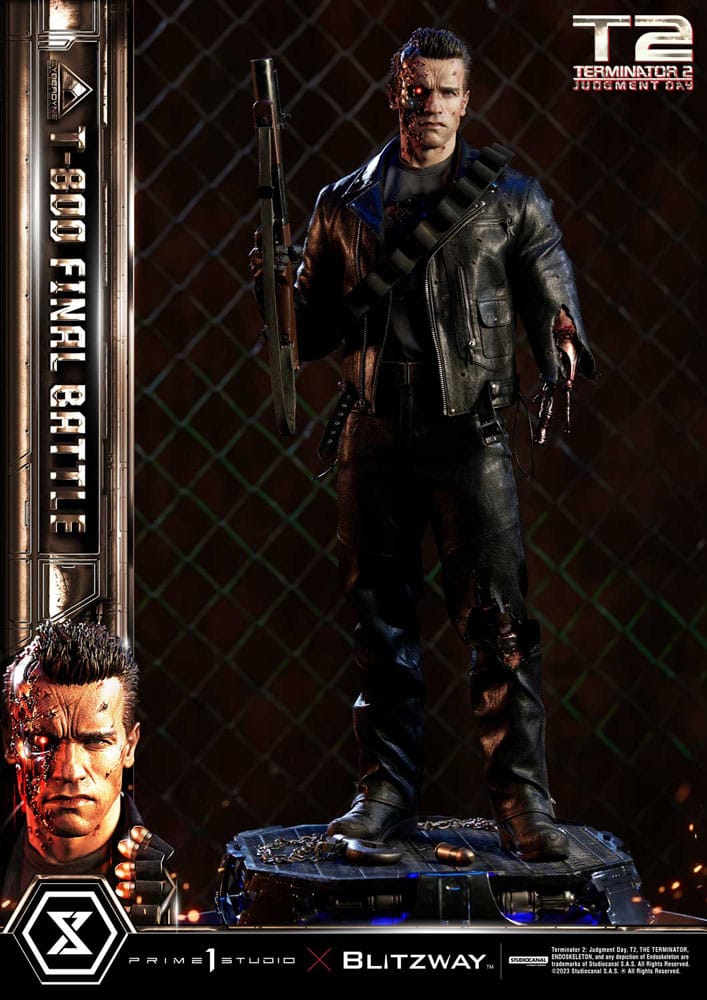Terminator 2 Estatua Museum Masterline Series 1/3 T-800 Final Battle Deluxe Bonus Version 75 cm