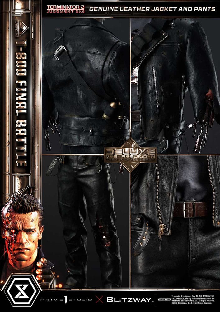 Terminator 2 Estatua Museum Masterline Series 1/3 T-800 Final Battle Deluxe Bonus Version 75 cm