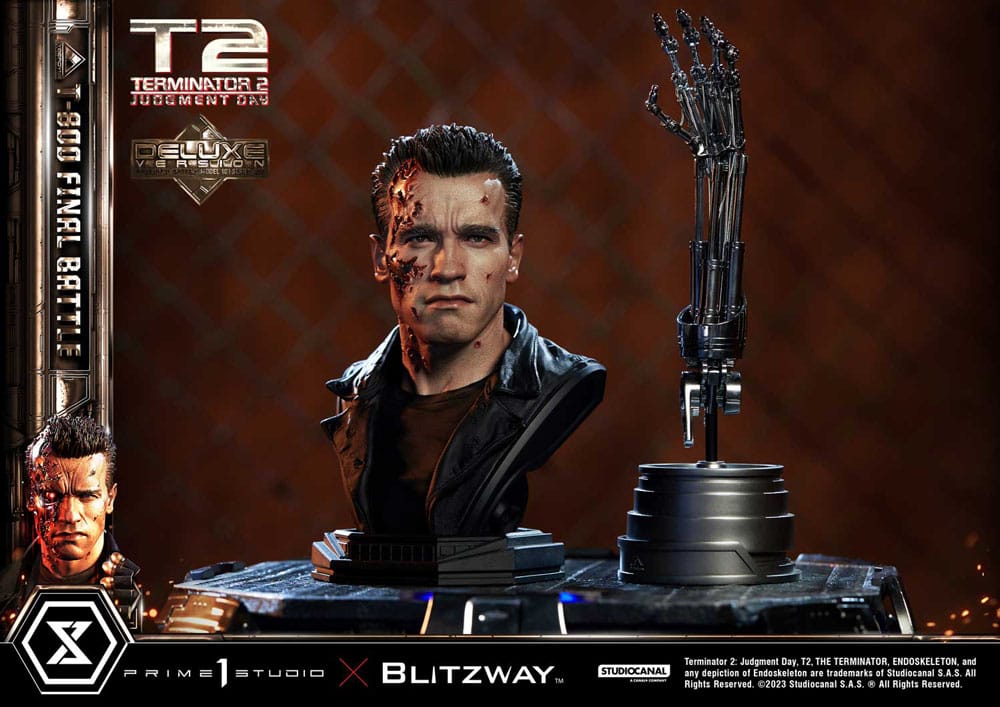 Terminator 2 Estatua Museum Masterline Series 1/3 T-800 Final Battle Deluxe Bonus Version 75 cm