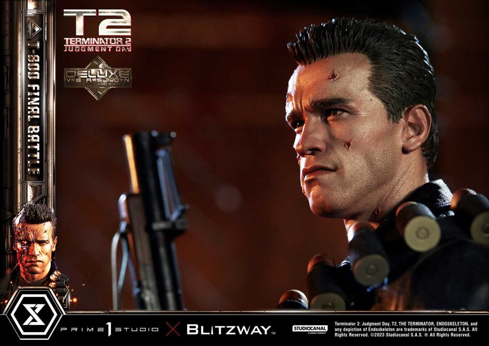 Terminator 2 Estatua Museum Masterline Series 1/3 T-800 Final Battle Deluxe Bonus Version 75 cm