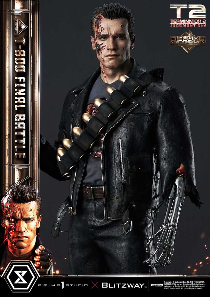 Terminator 2 Estatua Museum Masterline Series 1/3 T-800 Final Battle Deluxe Bonus Version 75 cm