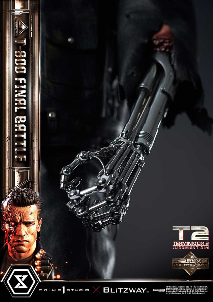 Terminator 2 Estatua Museum Masterline Series 1/3 T-800 Final Battle Deluxe Bonus Version 75 cm