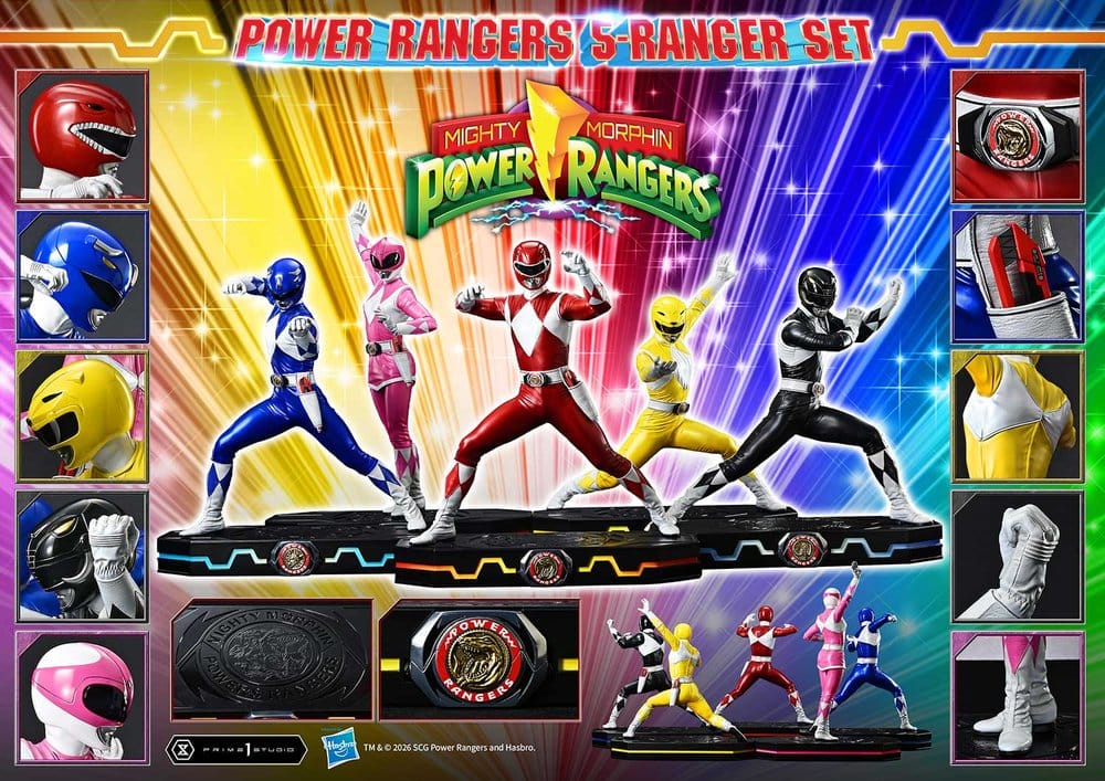 Mighty Morphin Power Rangers Premium Masterline Set de 5 Estatuas 1/4 57 cm