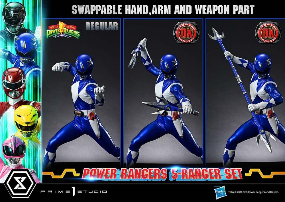 Mighty Morphin Power Rangers Premium Masterline Set de 5 Estatuas 1/4 Deluxe Version 62 cm