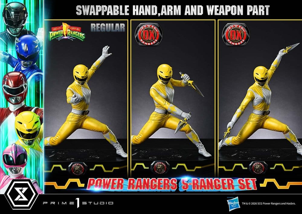 Mighty Morphin Power Rangers Premium Masterline Set de 5 Estatuas 1/4 Deluxe Version 62 cm