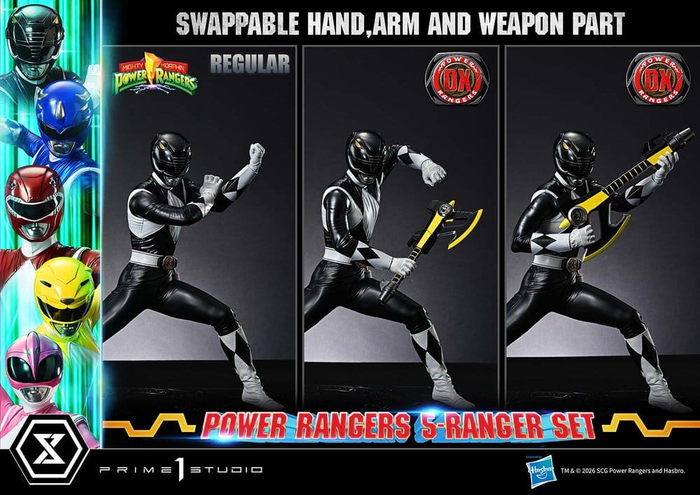 Mighty Morphin Power Rangers Premium Masterline Set de 5 Estatuas 1/4 Deluxe Version 62 cm