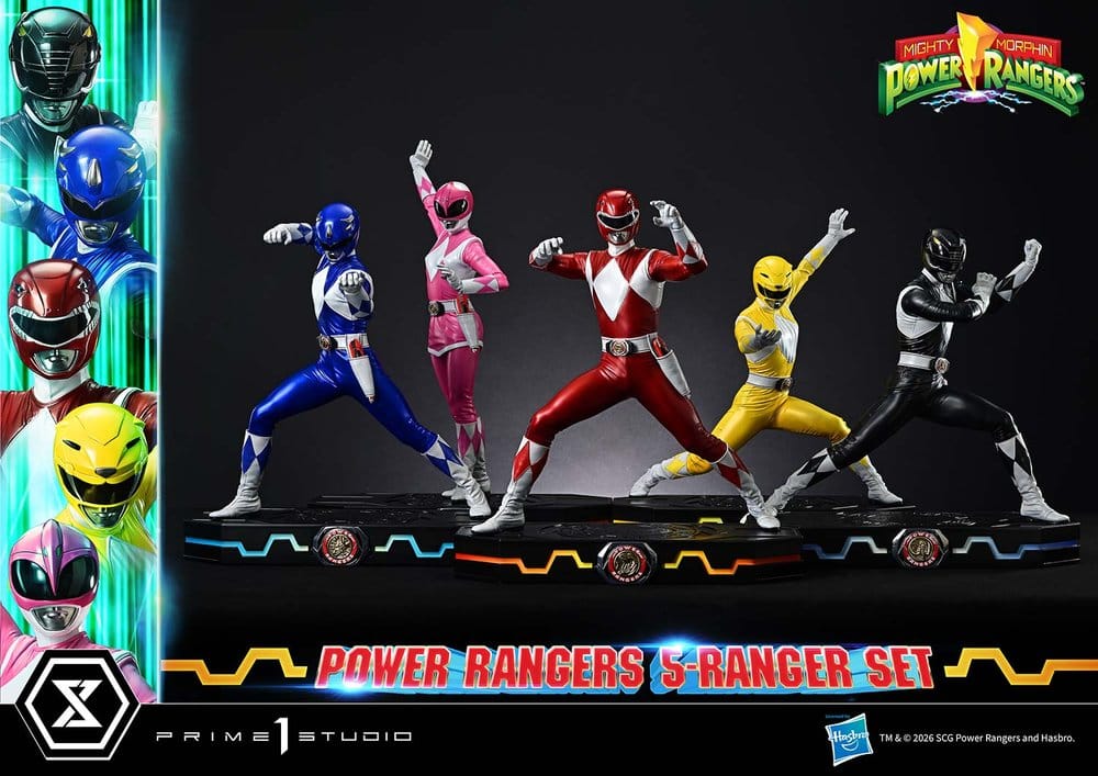 Mighty Morphin Power Rangers Premium Masterline Set de 5 Estatuas 1/4 Deluxe Version 62 cm