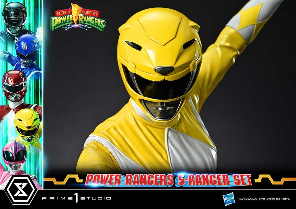 Mighty Morphin Power Rangers Premium Masterline Set de 5 Estatuas 1/4 Deluxe Version 62 cm