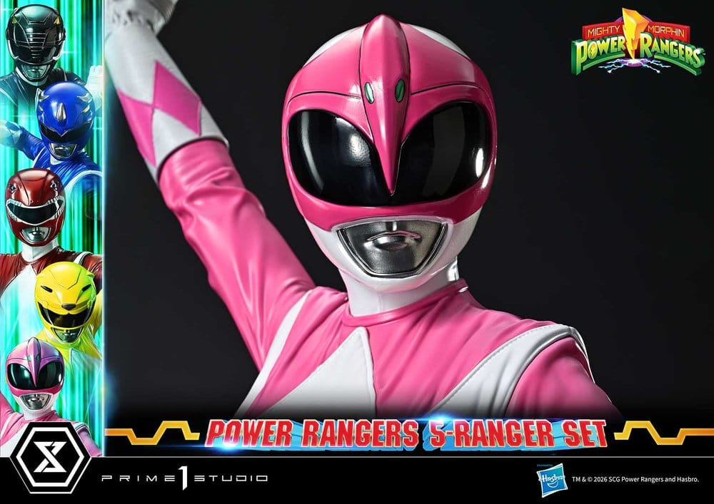 Mighty Morphin Power Rangers Premium Masterline Set de 5 Estatuas 1/4 Deluxe Version 62 cm