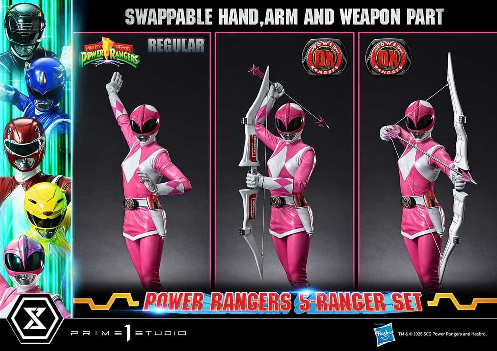 Mighty Morphin Power Rangers Premium Masterline Set de 5 Estatuas 1/4 Deluxe Bonus Version 62 cm