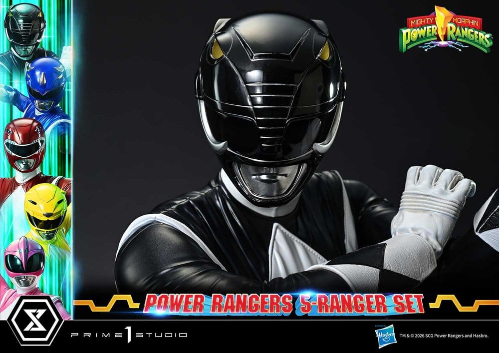 Mighty Morphin Power Rangers Premium Masterline Set de 5 Estatuas 1/4 Deluxe Bonus Version 62 cm