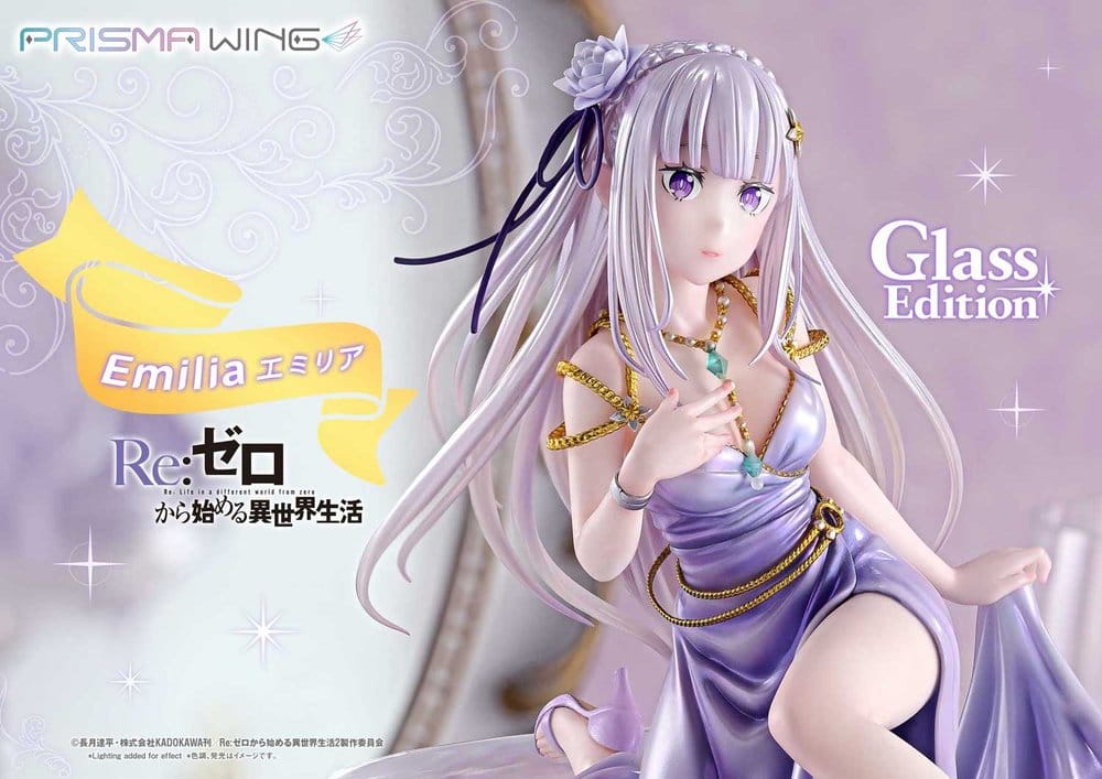 Re:Zero Prisma Wing Estatua 1/7 Emilia Glass Edition 29 cm