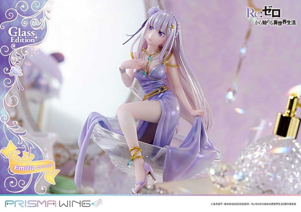 Re:Zero Prisma Wing Estatua 1/7 Emilia Glass Edition 29 cm