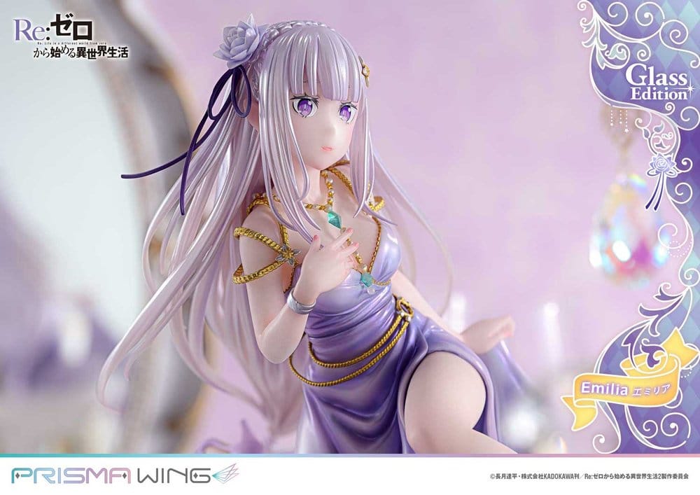 Re:Zero Prisma Wing Estatua 1/7 Emilia Glass Edition 29 cm