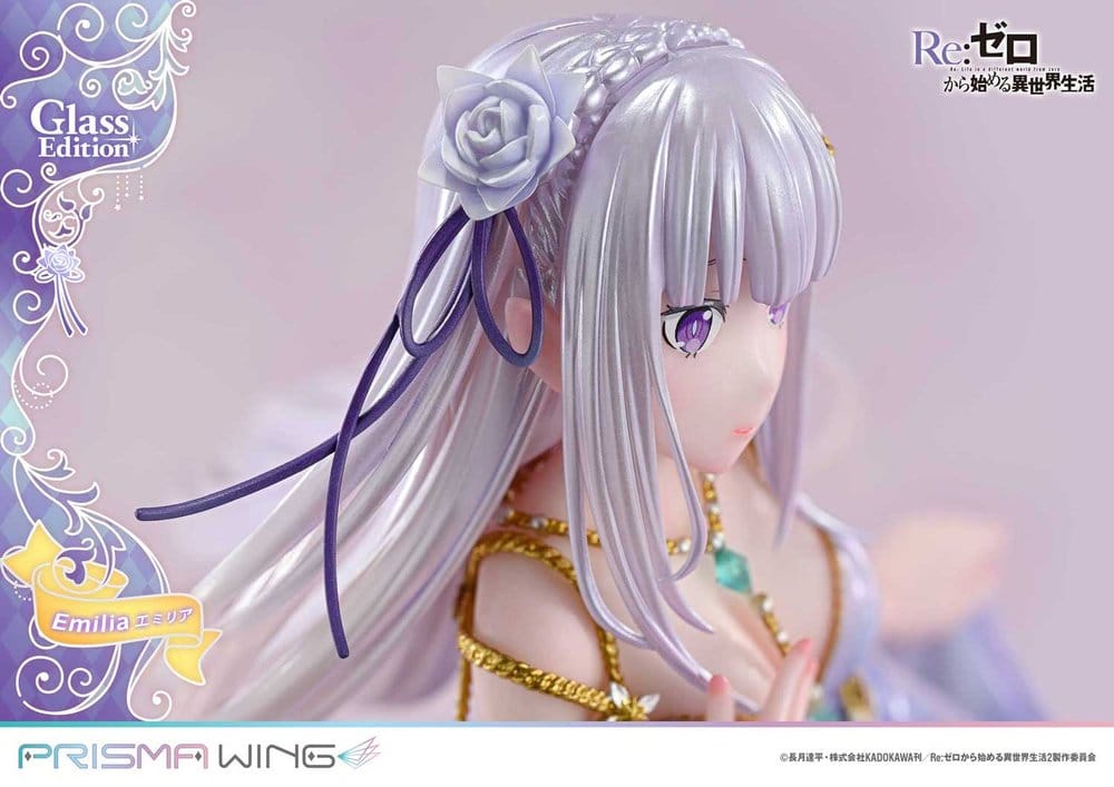 Re:Zero Prisma Wing Estatua 1/7 Emilia Glass Edition 29 cm