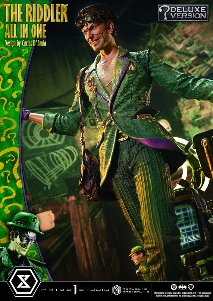 DC Comics Real Elite Masterline Series Estatua 1/3 The Riddler All In One (Design by Carlos D'Anda) Deluxe Version 74 cm