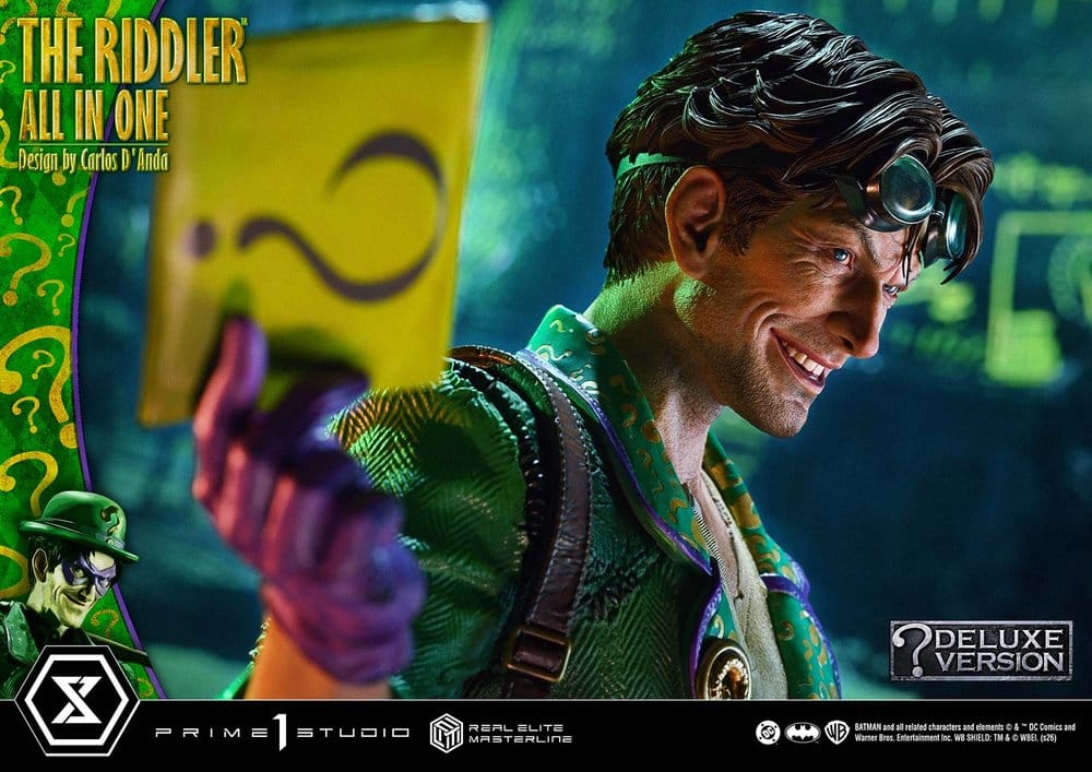 DC Comics Real Elite Masterline Series Estatua 1/3 The Riddler All In One (Design by Carlos D'Anda) Deluxe Version 74 cm