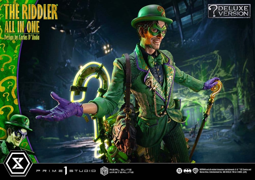 DC Comics Real Elite Masterline Series Estatua 1/3 The Riddler All In One (Design by Carlos D'Anda) Deluxe Version 74 cm