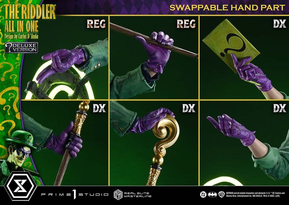 DC Comics Real Elite Masterline Series Estatua 1/3 The Riddler All In One (Design by Carlos D'Anda) Deluxe Version 74 cm