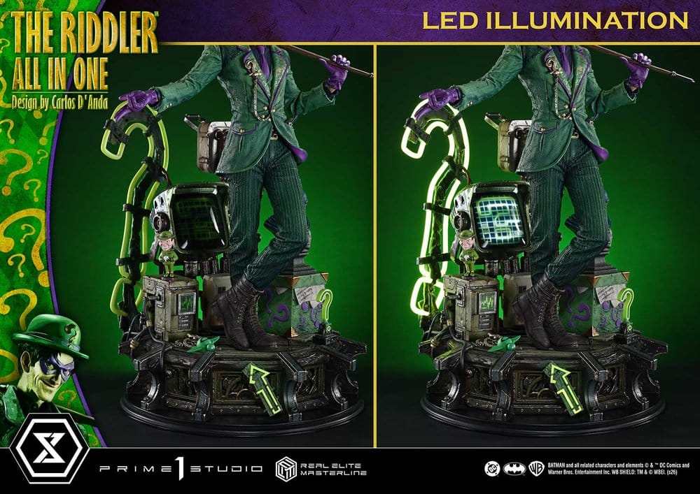 DC Comics Real Elite Masterline Series Estatua 1/3 The Riddler All In One (Design by Carlos D'Anda) Deluxe Version 74 cm