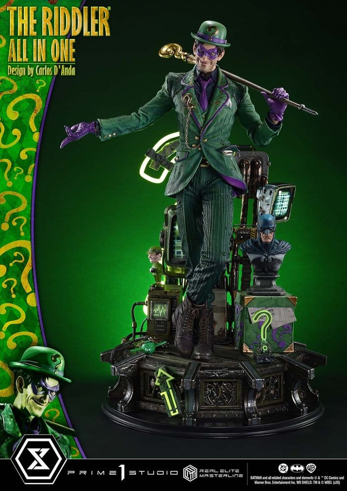 DC Comics Real Elite Masterline Series Estatua 1/3 The Riddler All In One (Design by Carlos D'Anda) Deluxe Version 74 cm