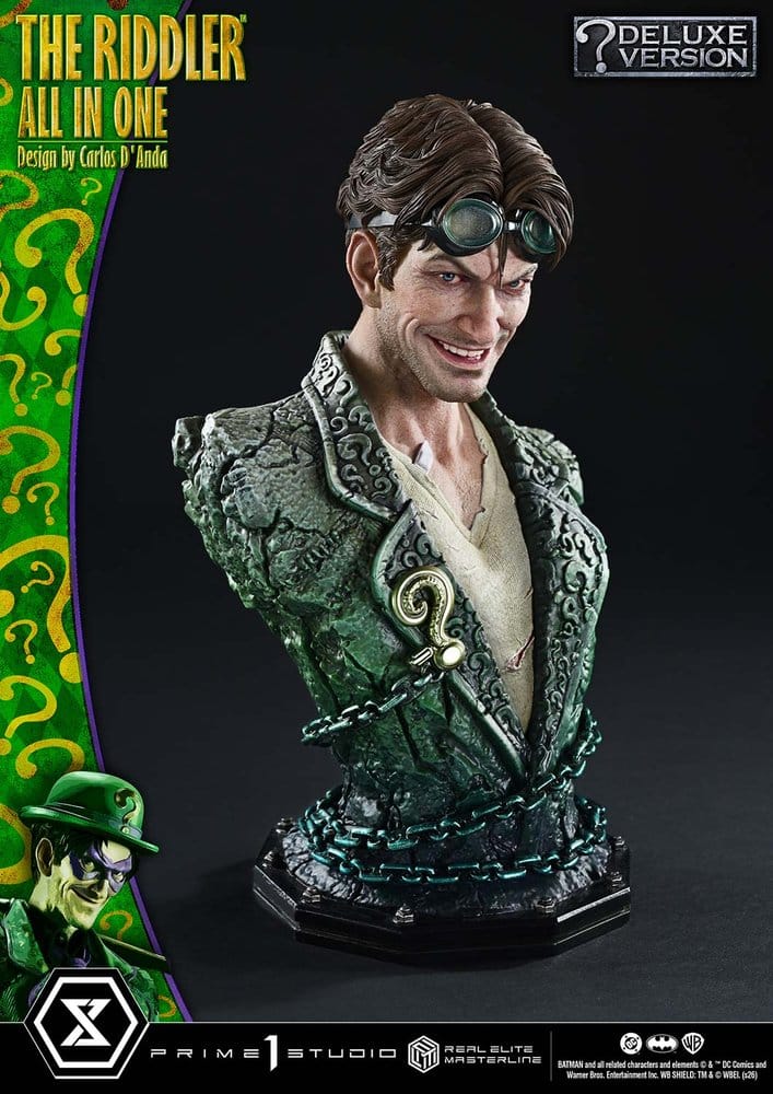 DC Comics Real Elite Masterline Series Estatua 1/3 The Riddler All In One (Design by Carlos D'Anda) Deluxe Version 74 cm