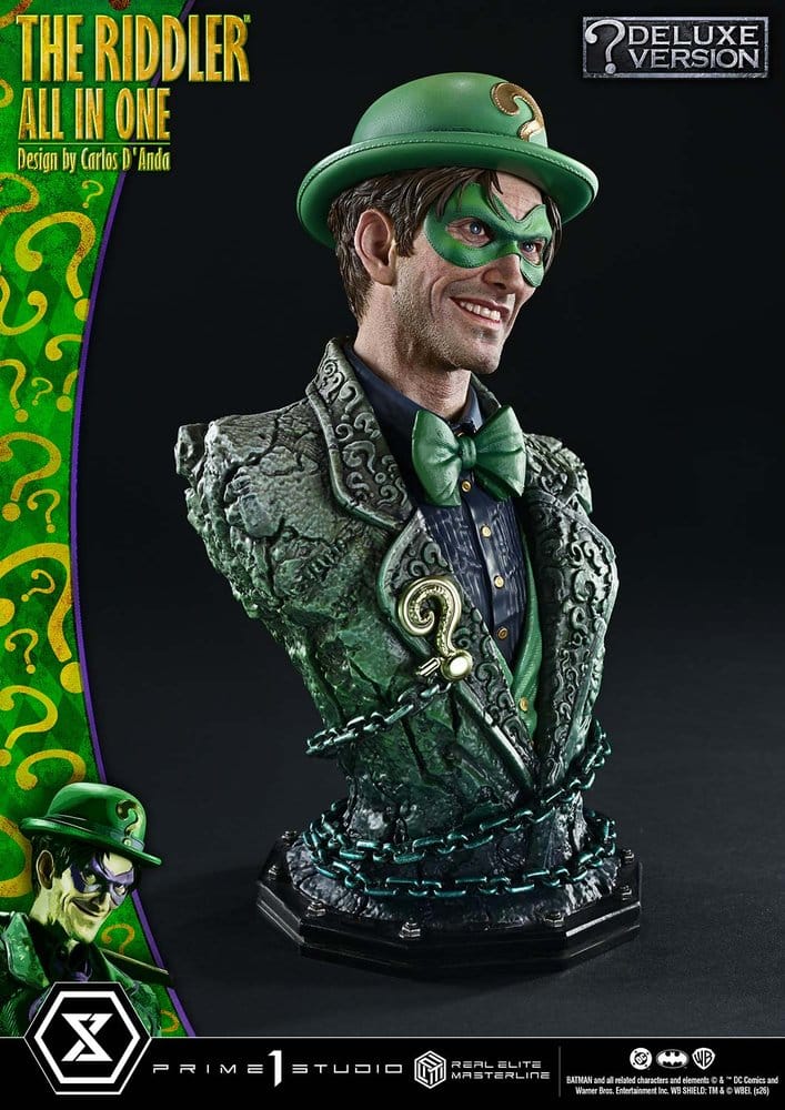 DC Comics Real Elite Masterline Series Estatua 1/3 The Riddler All In One (Design by Carlos D'Anda) Deluxe Version 74 cm