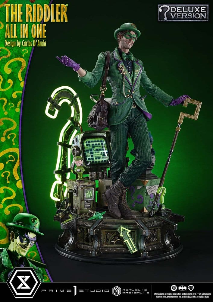 DC Comics Real Elite Masterline Series Estatua 1/3 The Riddler All In One (Design by Carlos D'Anda) Deluxe Version 74 cm