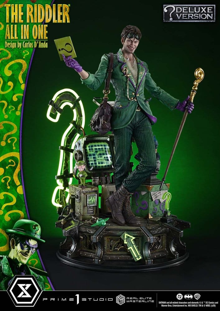 DC Comics Real Elite Masterline Series Estatua 1/3 The Riddler All In One (Design by Carlos D'Anda) Deluxe Version 74 cm