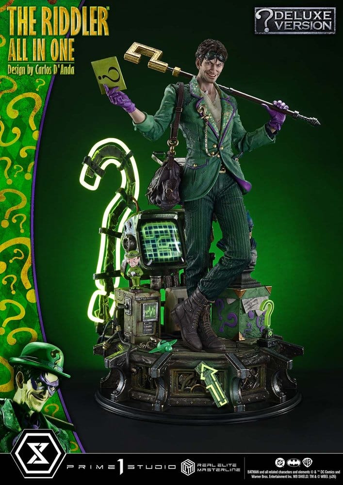 DC Comics Real Elite Masterline Series Estatua 1/3 The Riddler All In One (Design by Carlos D'Anda) Deluxe Version 74 cm