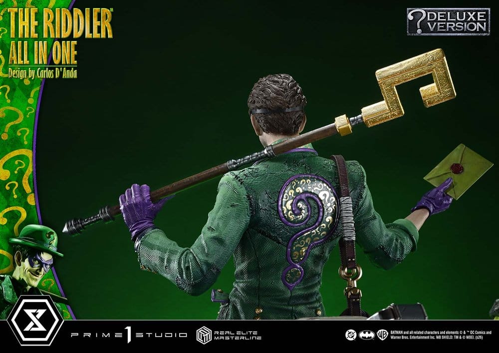 DC Comics Real Elite Masterline Series Estatua 1/3 The Riddler All In One (Design by Carlos D'Anda) Deluxe Version 74 cm