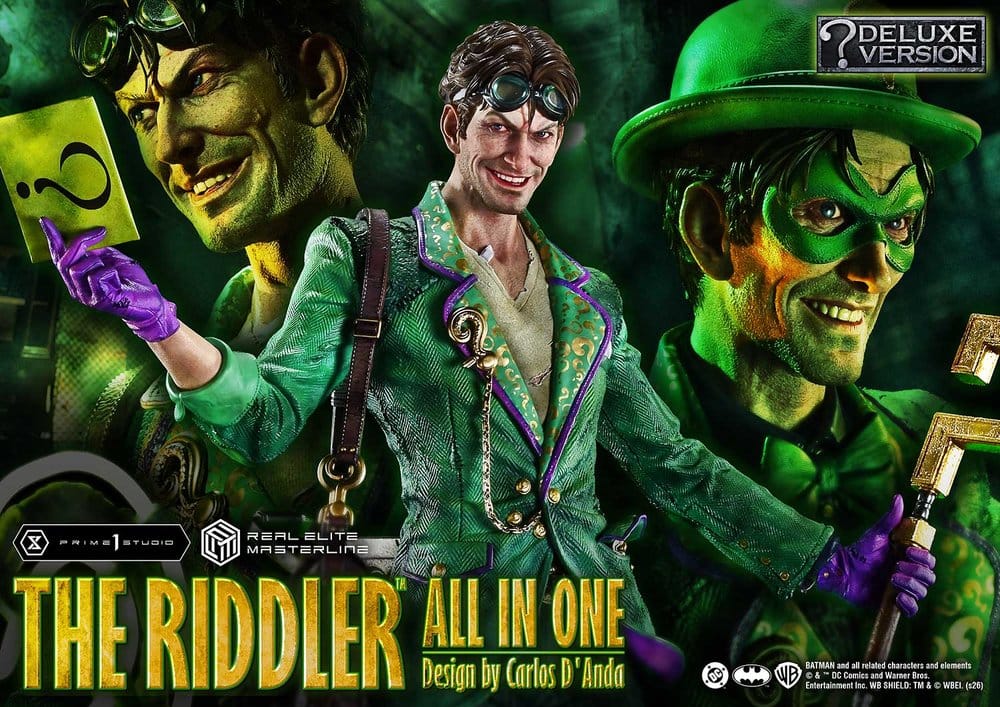 DC Comics Real Elite Masterline Series Estatua 1/3 The Riddler All In One (Design by Carlos D'Anda) DX Bonus Version 74 cm