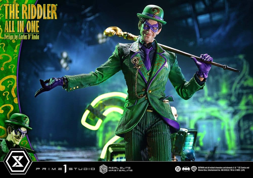 DC Comics Real Elite Masterline Series Estatua 1/3 The Riddler All In One (Design by Carlos D'Anda) DX Bonus Version 74 cm