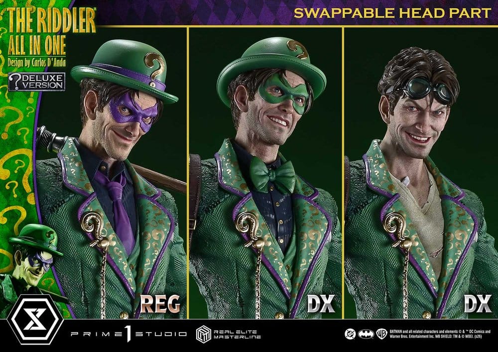 DC Comics Real Elite Masterline Series Estatua 1/3 The Riddler All In One (Design by Carlos D'Anda) DX Bonus Version 74 cm
