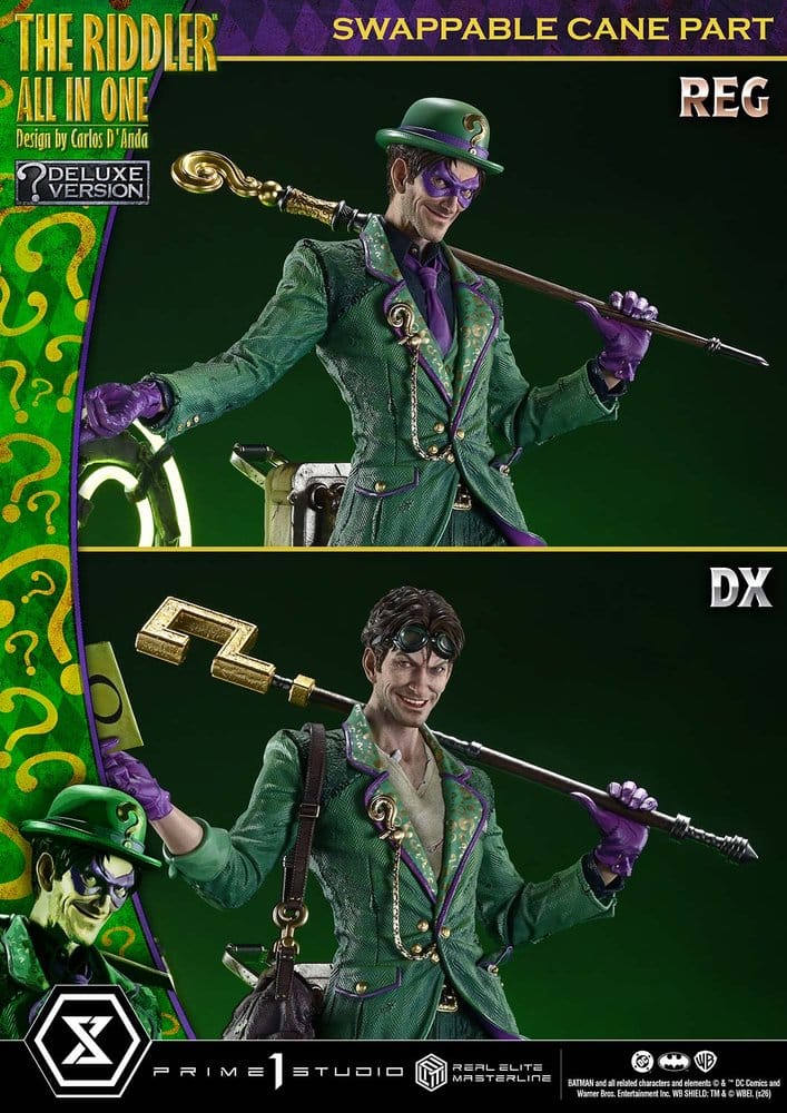 DC Comics Real Elite Masterline Series Estatua 1/3 The Riddler All In One (Design by Carlos D'Anda) DX Bonus Version 74 cm