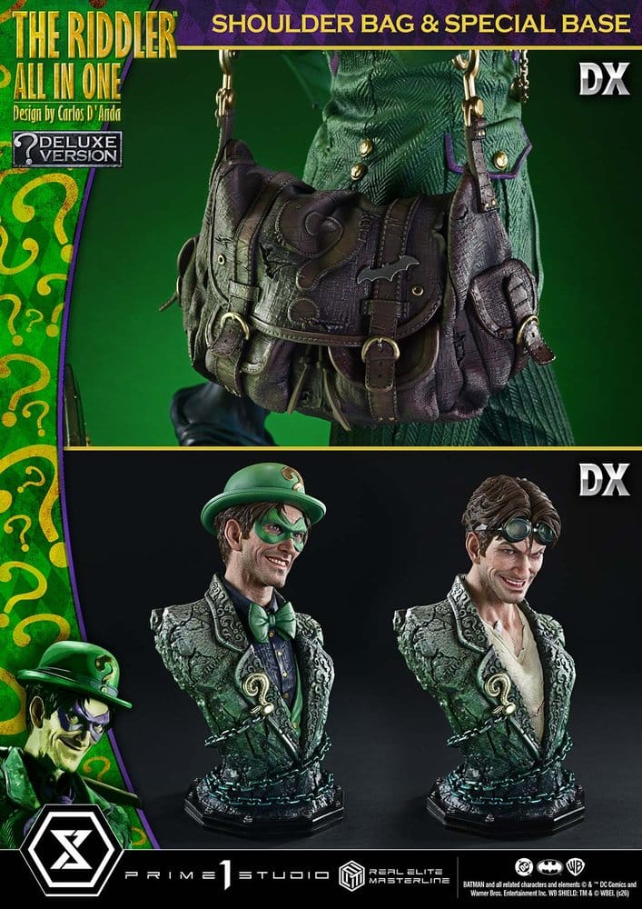 DC Comics Real Elite Masterline Series Estatua 1/3 The Riddler All In One (Design by Carlos D'Anda) DX Bonus Version 74 cm