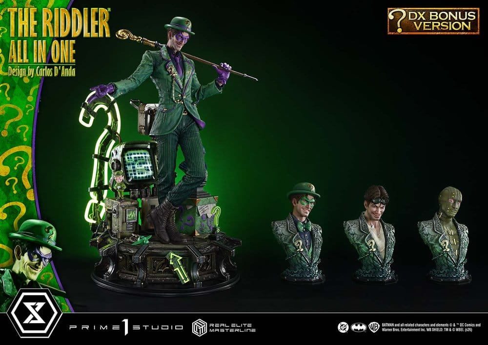 DC Comics Real Elite Masterline Series Estatua 1/3 The Riddler All In One (Design by Carlos D'Anda) DX Bonus Version 74 cm