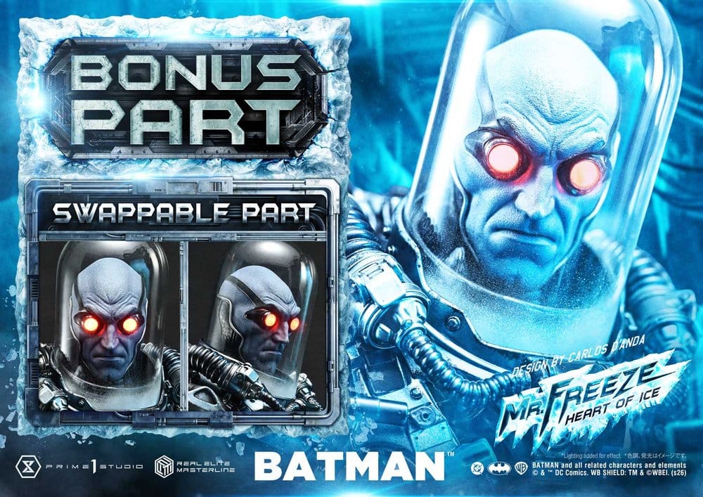 DC Comics Real Elite Masterline Series Estatua 1/3 Batman (Comics) Mr. Freeze Heart of Ice (Design by Carlos D'Anda) Deluxe Bonus Version 82 cm