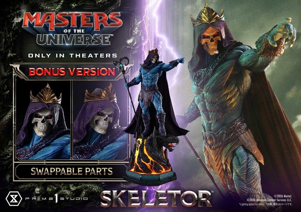 Masters del Universo (2026 Film) Real Elite Masterline Series Estatua 1/3 Skeletor Bonus Version 96 cm