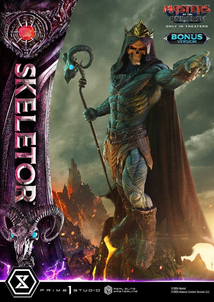 Masters del Universo (2026 Film) Real Elite Masterline Series Estatua 1/3 Skeletor Bonus Version 96 cm