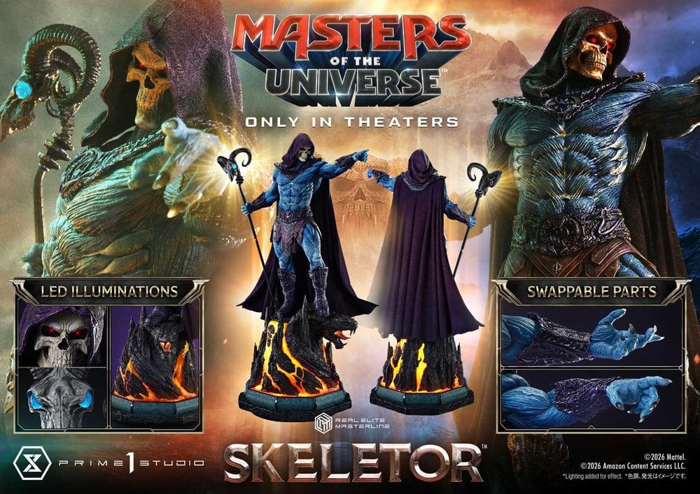 Masters del Universo (2026 Film) Real Elite Masterline Series Estatua 1/3 Skeletor Bonus Version 96 cm