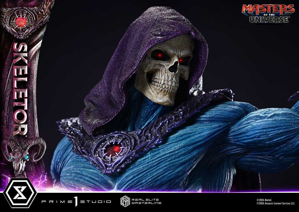Masters del Universo (2026 Film) Real Elite Masterline Series Estatua 1/3 Skeletor Bonus Version 96 cm