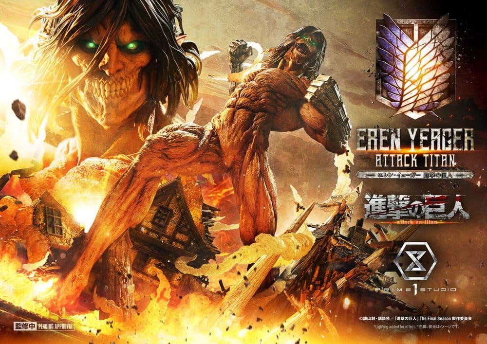 Ataque a los Titanes (TV animation) Ultimate Diorama Masterline Estatua Eren Yeager Attack Titan Bonus Version 81 cm