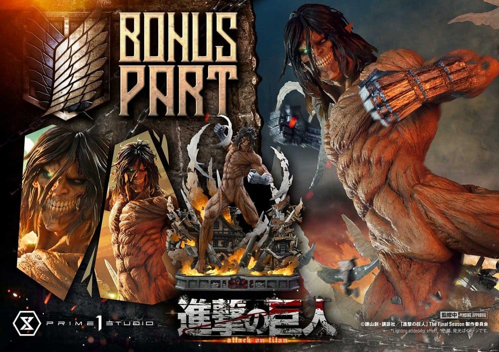 Ataque a los Titanes (TV animation) Ultimate Diorama Masterline Estatua Eren Yeager Attack Titan Bonus Version 81 cm
