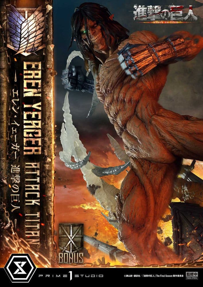 Ataque a los Titanes (TV animation) Ultimate Diorama Masterline Estatua Eren Yeager Attack Titan Bonus Version 81 cm