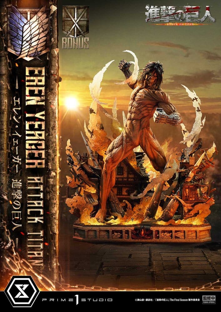 Ataque a los Titanes (TV animation) Ultimate Diorama Masterline Estatua Eren Yeager Attack Titan Bonus Version 81 cm